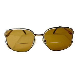 Vintage Berdel Sferoflex Barbara Brown Gold Oval Sunglasses‎ FRAME ONLY H5773